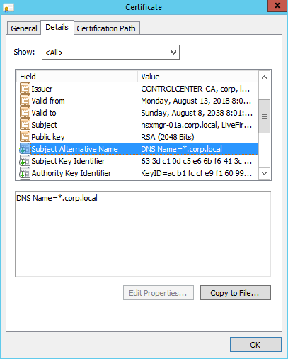 NSX Manager SSL certificate with Subject Alternative Name