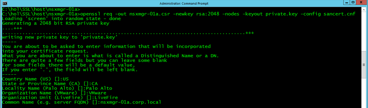 NSX Manager SSL certificate with Subject Alternative Name